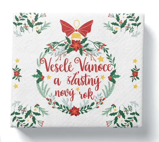 PROCOS Papírové ubrousky 33x33cm 3vrstvé Veselé Vánoce 20ks