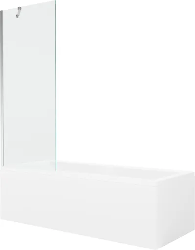 MEXEN/S Cubik obdélníková vana 170 x 70 cm s panelem + vanová zástěna 70, transparent, chrom 550317070X9507000001