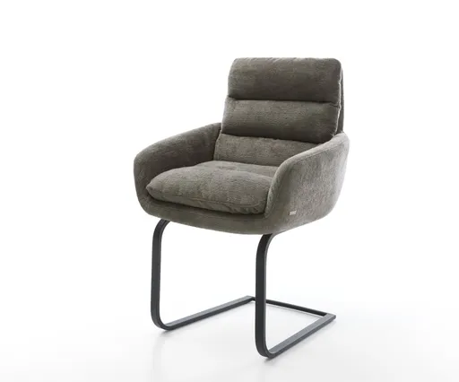 Jídelní židle Abelia-Flex s područkami bouclé měkký tmavě