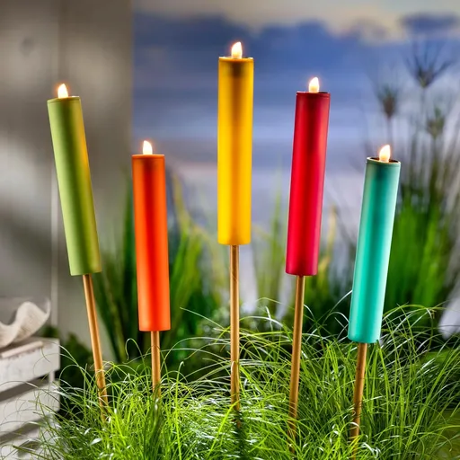 Weltbild Solární zahradní zápichy Svíčky, sada 5 ks