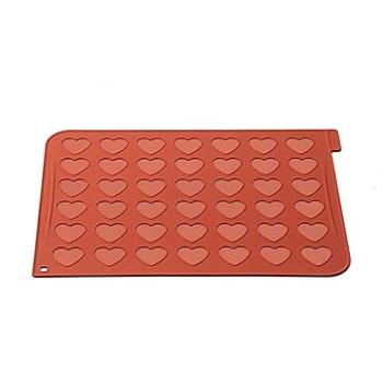 Silikomart Silikonová podložka na pečení Makronek ve tvaru srdce Silikomart Heart Terracotta (23.043.00.0065)