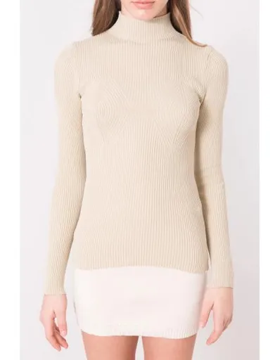 Dámský rolák žebrovaný BSL světle béžový