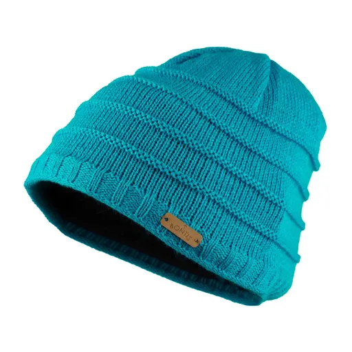 Bontis Dětská čepice s vypleteným pruhovaným vzorem - Tyrkysová | uni dětská