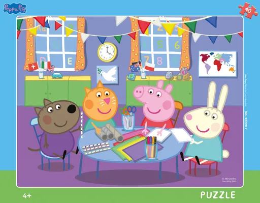 Puzzle Peppa Pig: Ve školce 40 dílků deskové (poškozená)