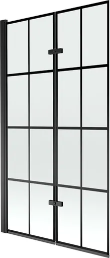 MEXEN Castor vanová zástěna 2-křídlo 100 x 150, černá vzor, černá 892-100-002-70-77