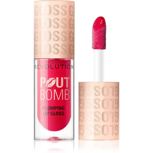 Makeup Revolution Pout Bomb lesk na rty se zvětšujícím efektem odstín Cherry Sheer Red 4.6 ml