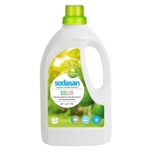 Sodasan Tekutý prací prostředek na barevné prádlo Limetka 1,5 l