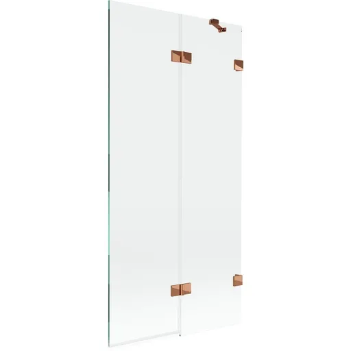 MEXEN/S Lunar vanová zástěna 2-křídlová pravá 90 x 150, transparent, růžové zlato 897-090-100-60-00-P