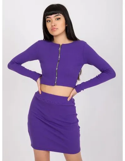 Dámský komplet se sukní Lolland RUE PARIS tmavě fialový