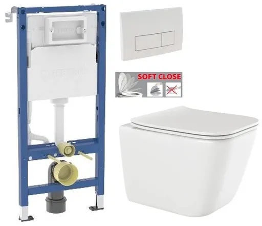 GEBERIT DuofixBasic s bílým tlačítkem DELTA51 + WC INVENA PAROS  + SEDÁTKO 458.103.00.2 51BI RO1