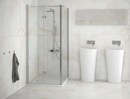 BESCO Pevná stěna EXO-CH Barva rámu Chrom/Leštěný hliník (ALU), Rozměr A 90, Rozměr C 190, Směr zavírání Univerzální Levé / Pravé, Výplň Čiré bezpečnostní sklo 6 mm BCEXOCH90CC