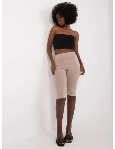 Dámské šortky hladké cyklistické SPORT tmavě béžové