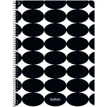 HERLITZ A4, 80 listů, čtverečkovaný, spirálový, motiv Just Black (50039869)
