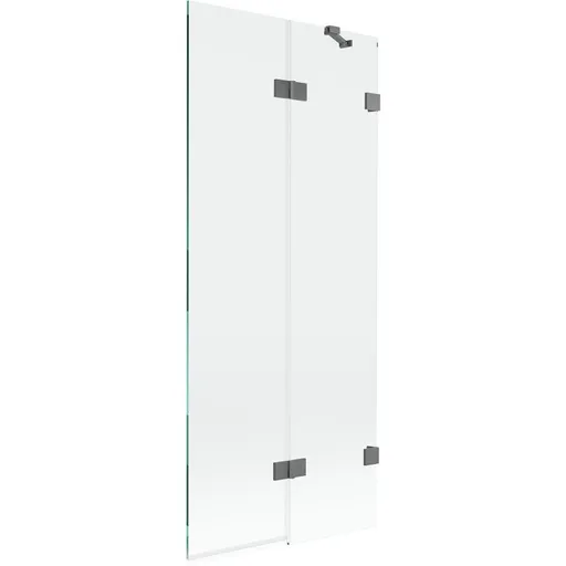 MEXEN/S Lunar vanová zástěna 2-křídlová pravá 80 x 150, transparent, grafit metal 897-080-100-95-00-P