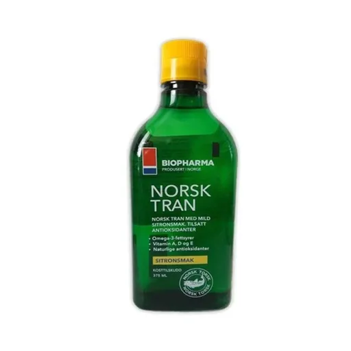 Norský rybí olej s přírodní citrónovou příchutí - Norsk Tran - Biopharma Objem: 375 ml