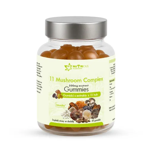 Nutricius 11 Mushroom Complex gummies 500 mg 60 ks