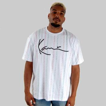 Pólo Karl Kani Signature Logo Pinstripe Tee white