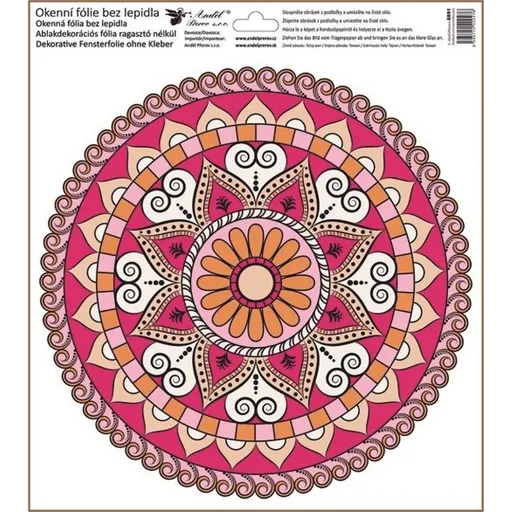 Okenní fólie barevné mandaly 30 x 33,5 cm obrázek 2.