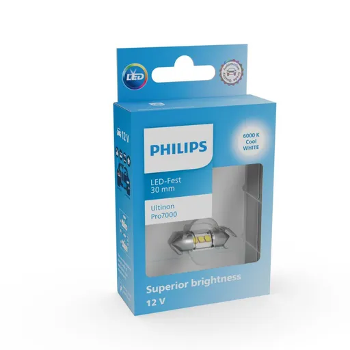 Philips Festoon 30mm 12V SV8.5 Ultinon Pro7000 6000K NOECE 1ks 11860CU70X1
