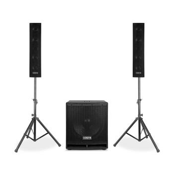 Vonyx VX880BT, 2.1 aktivní reproduktorový set, 1000 W, 15 ", 2x8", USB / SD / MP3 / BT