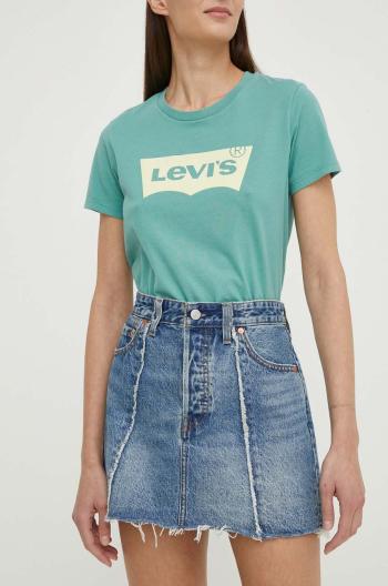 Džínová sukně Levi's mini, pouzdrová