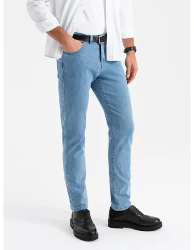 Pánské klasické seprané džíny REGULAR FIT - šedé V4 OM-PADP-0217