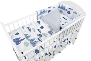 Set lenjerie de pat 135x100 cm Mașini - albastru