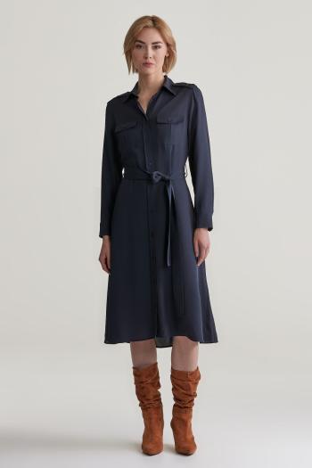 ŠATY GANT REG POCKET SHIRT DRESS EVENING BLUE