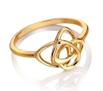 Hot Diamonds Stylový pozlacený prsten s diamantem Golden Edit Hope DR230 55 mm