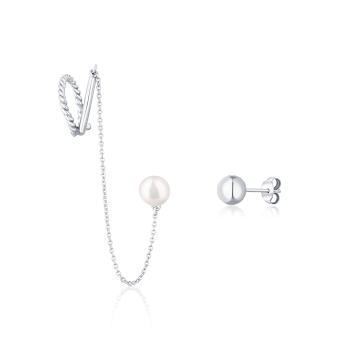 JwL Luxury Pearls Asymetrické náušnice s pravou perlou JL0747