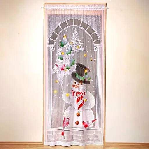 LED záclona na dveře Sněhulák