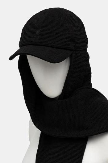 Kšiltovka Kangol PLUSH FILL BASEBALL černá barva, hladká, K5427.BK001