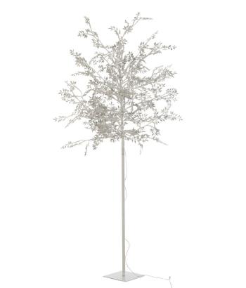 Dekorace stříbrný svítící stromek Tree leaves silver L - Ø 70*180 cm 6638