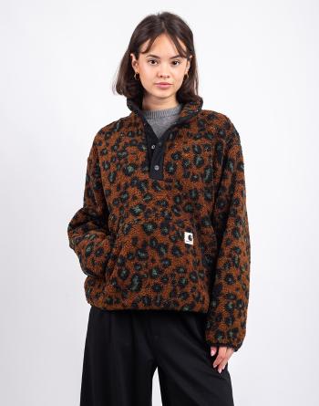 Carhartt WIP W' Elliot High Neck Liner Camo Leo Jacquard, Tamarind / Black S