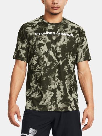 Under Armour UA Tech Abc Camo SS Triko Zelená