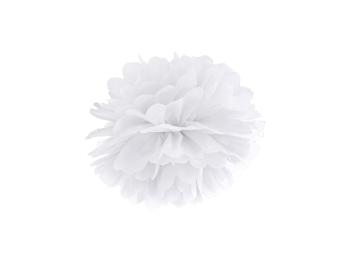 PartyDeco Pompom ve tvaru bílého květu 25 cm