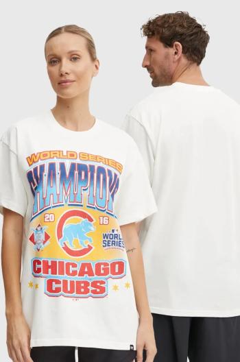 Bavlněné tričko 47 brand MLB Chicago Cubs béžová barva, s potiskem, BU005TMYIHQ632915SS