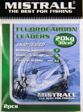 Mistrall Fluorocarbonový návazec 2ks - 30cm 20kg