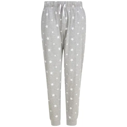 SF (Skinnifit) Pánské pyžamové kalhoty se vzorem - Šedý melír / bílá | 3XL