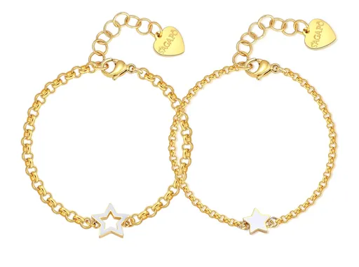 S'Agapõ Set dámských náramků z pozlacené oceli Hvězdičky Me + You SEY19