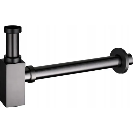 OLSEN SPA Umyvadlový kovový sifon bez click/clack zátky, univerzální, hranatý, grafitová BAMAX267694