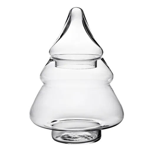 Transparentní skleněná dóza ve tvaru stromku - Ø 19*29 cm 6GL4222