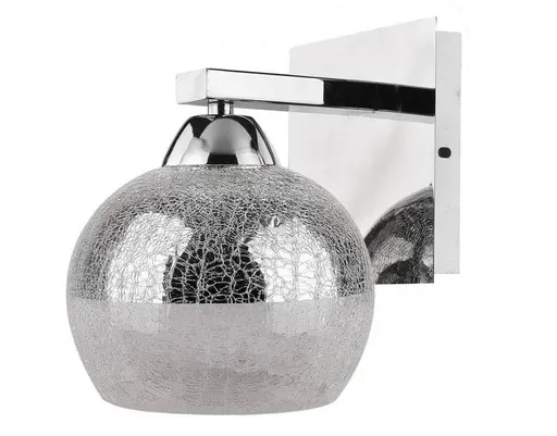 Chromová nástěnná lampa se zrcadlovým stínidlem ze skla Cromina