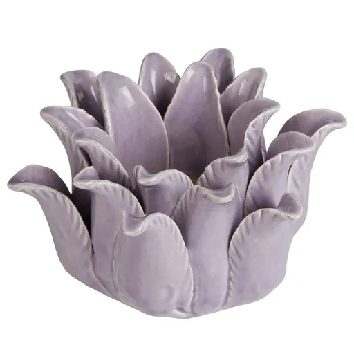 BLOSSOM Svícen na čajovou svíčku květina  - fialová