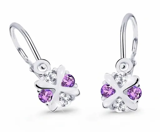 Cutie Jewellery Dětské náušnice z bílého zlata C2153-10-X-2 fialová