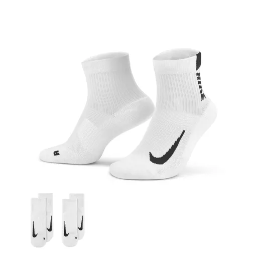 Nike Multiplier Running Ankle Socks (2 Pair) S