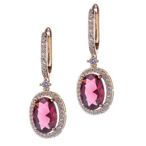 Náušnice s vínovým kamenem oválné