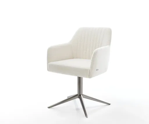 Jídelní židle Greg-Flex bouclé měkký béžová podnož grafit 360°