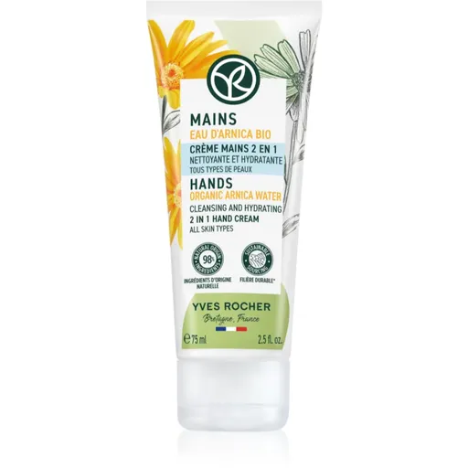 Yves Rocher Mains hydratační krém na ruce s antibakteriální přísadou Organic Arnica Water 75 ml