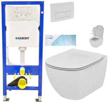 GEBERIT DuofixBasic s bílým tlačítkem DELTA51 + WC Ideal Standard Tesi se sedátkem SoftClose, AquaBlade  458.103.00.1 51BI TE1